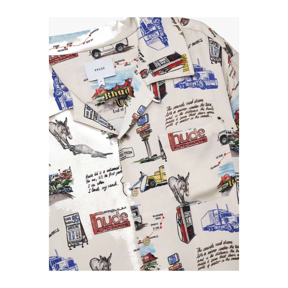Rhude Highway One Button-Up Shirt White / Multi