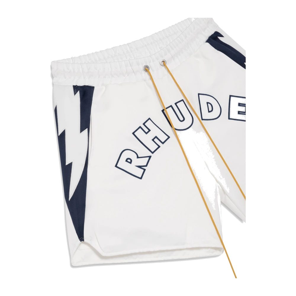 Rhude Logo Lightning Shorts Navy / White