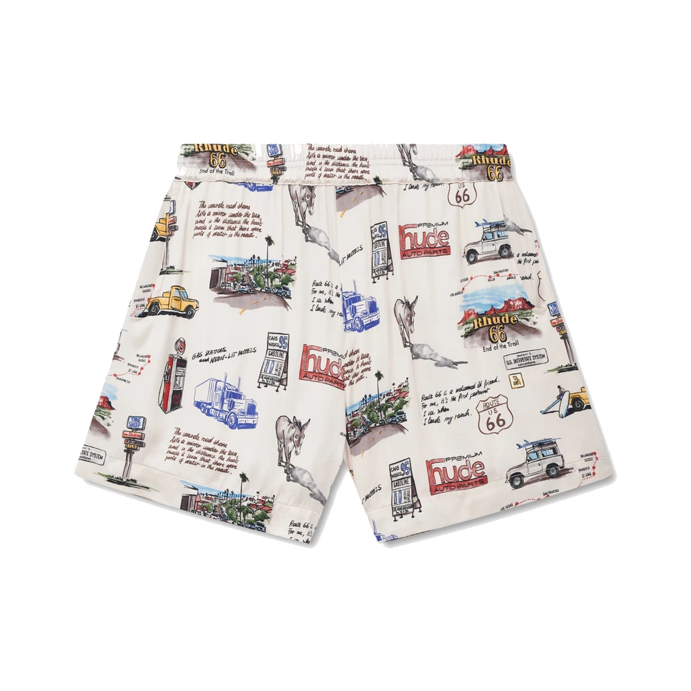 Rhude Highway One PJ Shorts White / Multi