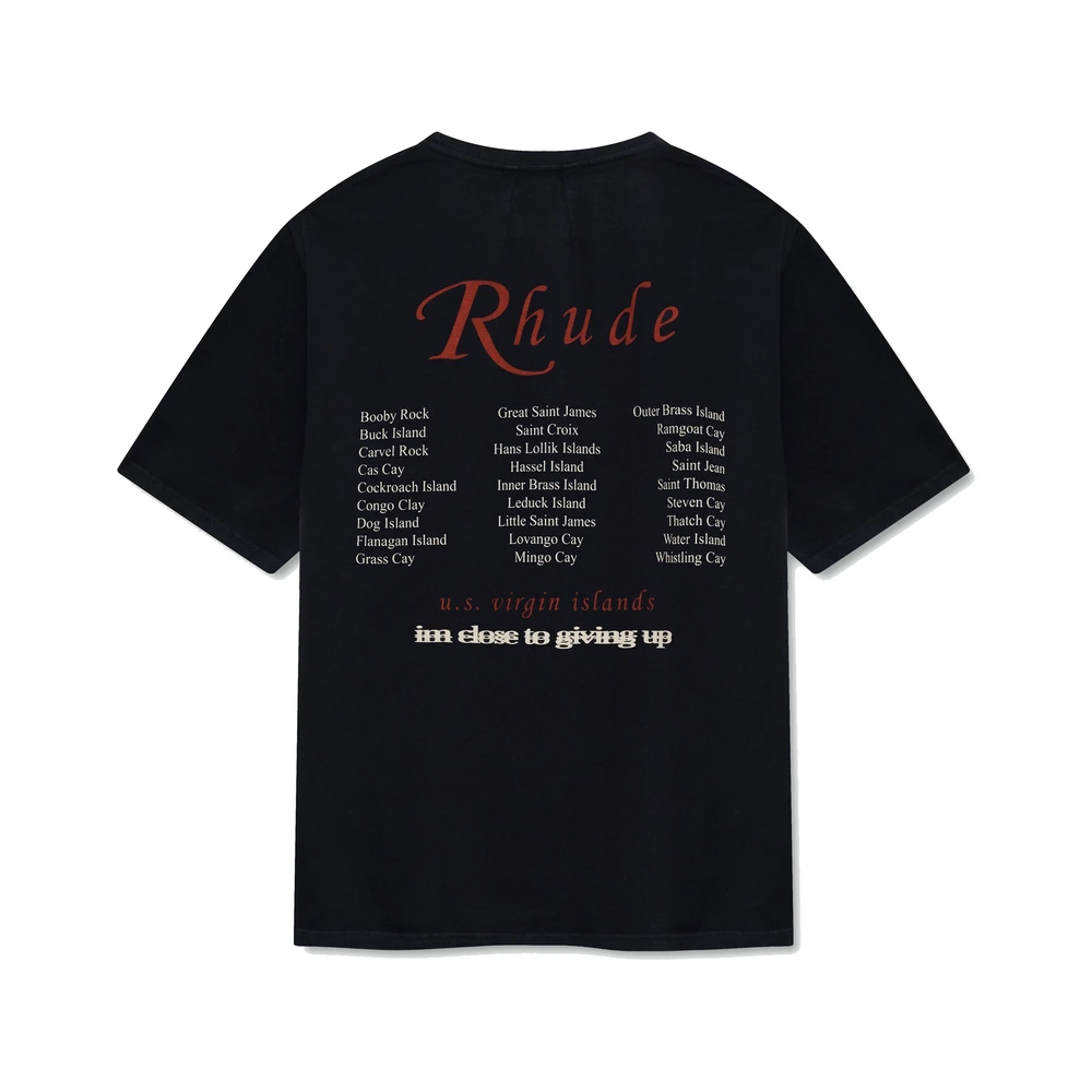 Rhude Usvi Regatta Tour Tee Vintage Black / Red / White