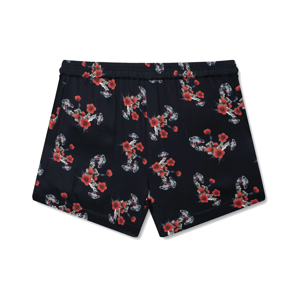 Rhude Turbo Floral PJ Shorts Black / Red / Multi