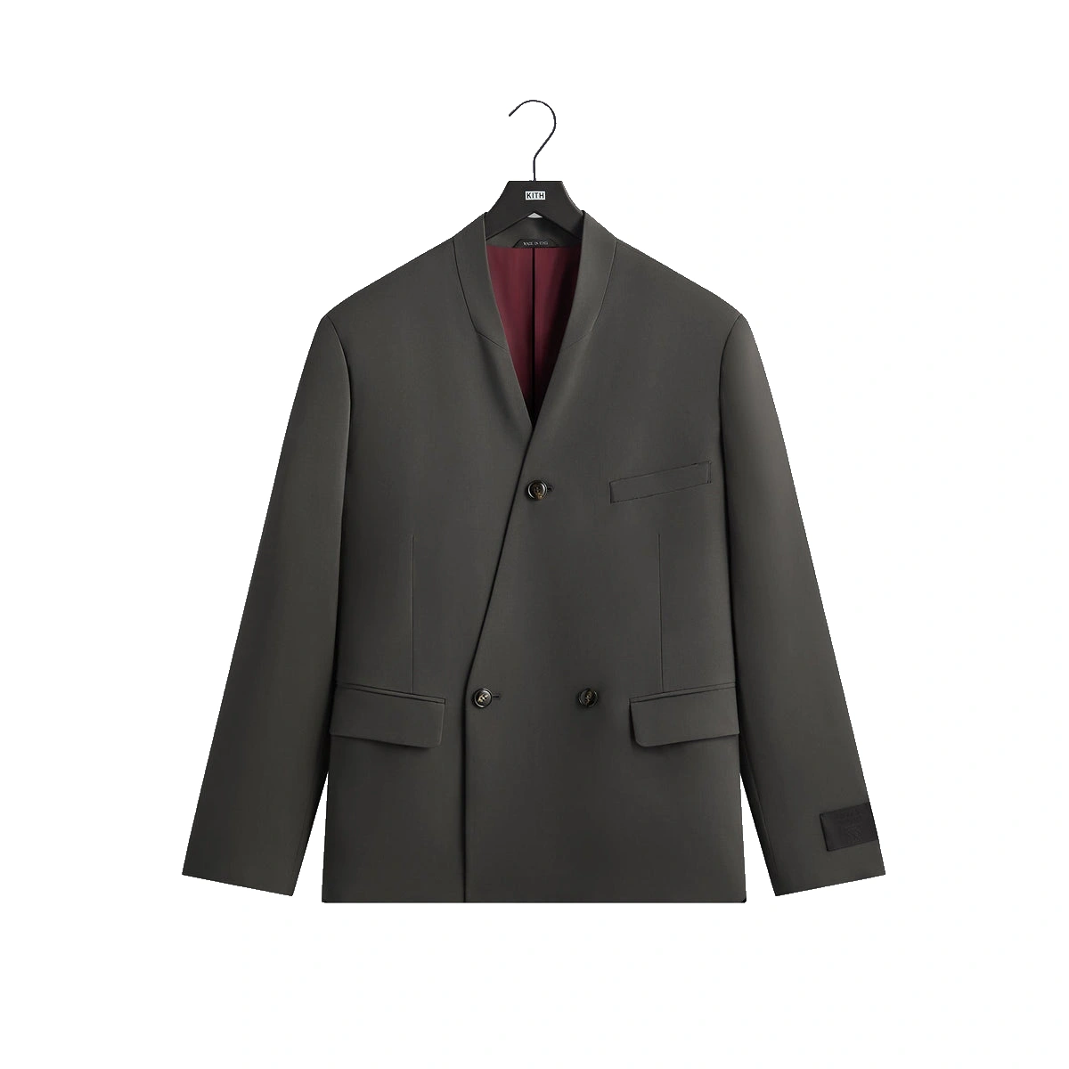 Giorgio Armani &Kin Milano Crepe Collarless Jacket Dark Ash