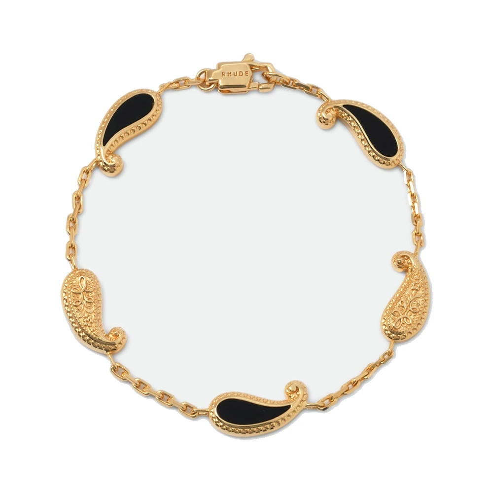 Rhude You Bracelet — Gold/Onyx .925 W/ 18Kt Vermeil / Onyx