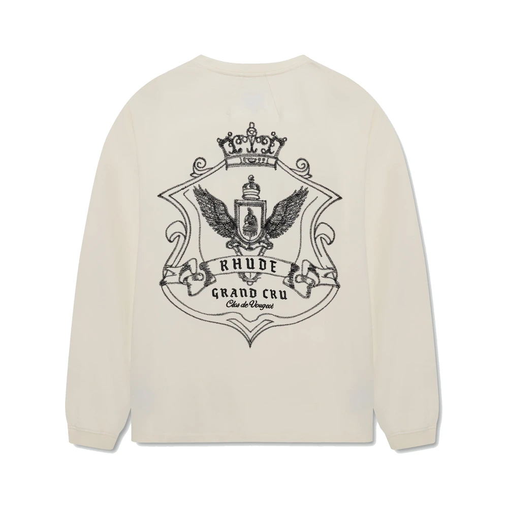 Rhude Grand Cru Crest LS Tee Vintage White