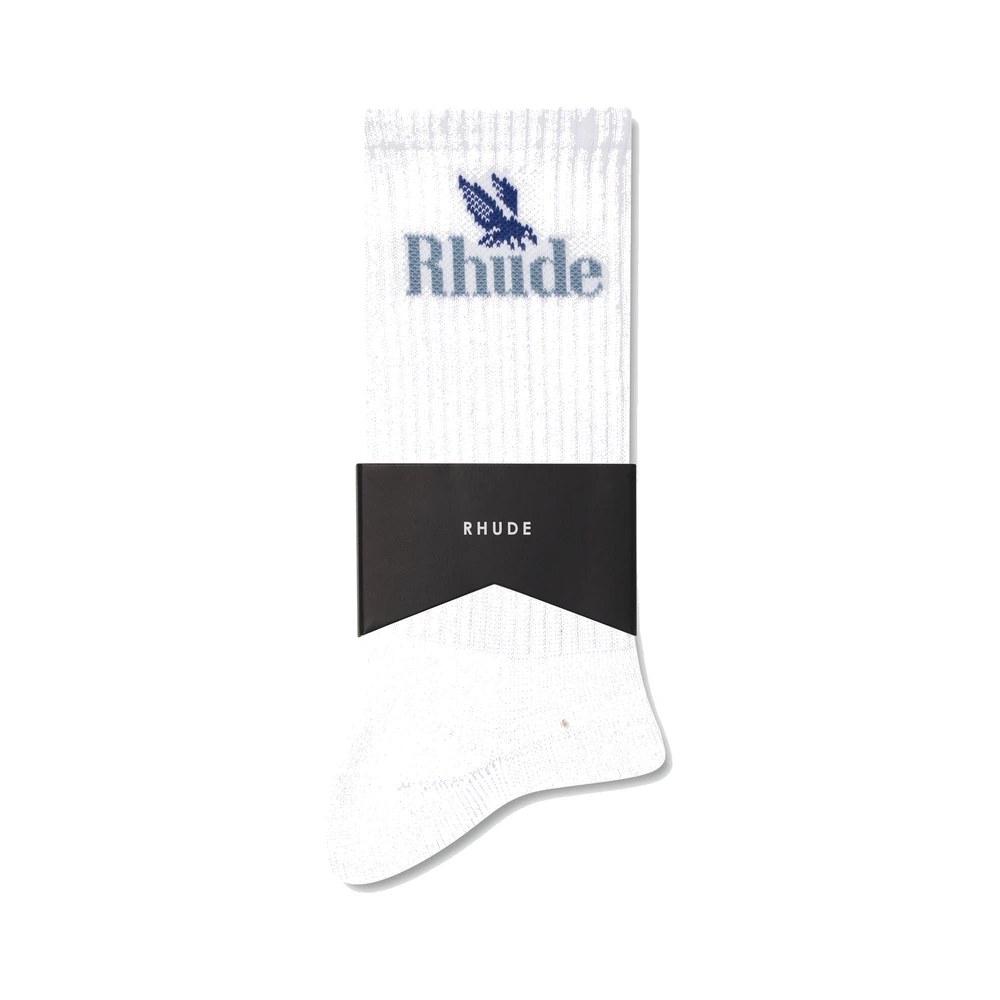 Rhude Rossa Logo Sock Blue / White