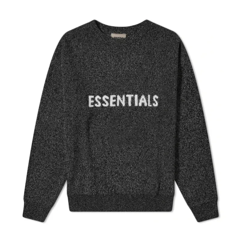 Fear of God Essentials Knit Sweater Dark Black Melange