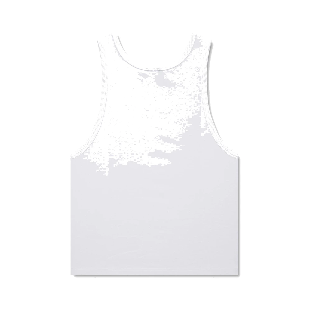 Rhude Logo Ribbed Tank Top White
