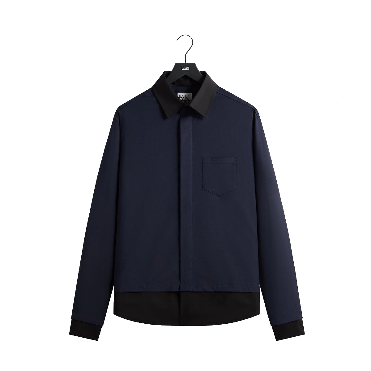 &Kin Tropical Wool Nico Shirt Nocturnal