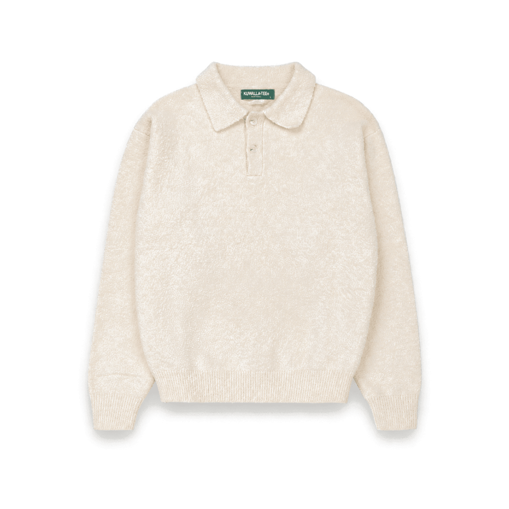 Kuwalla Tee Bouclé Knit Polo Cream