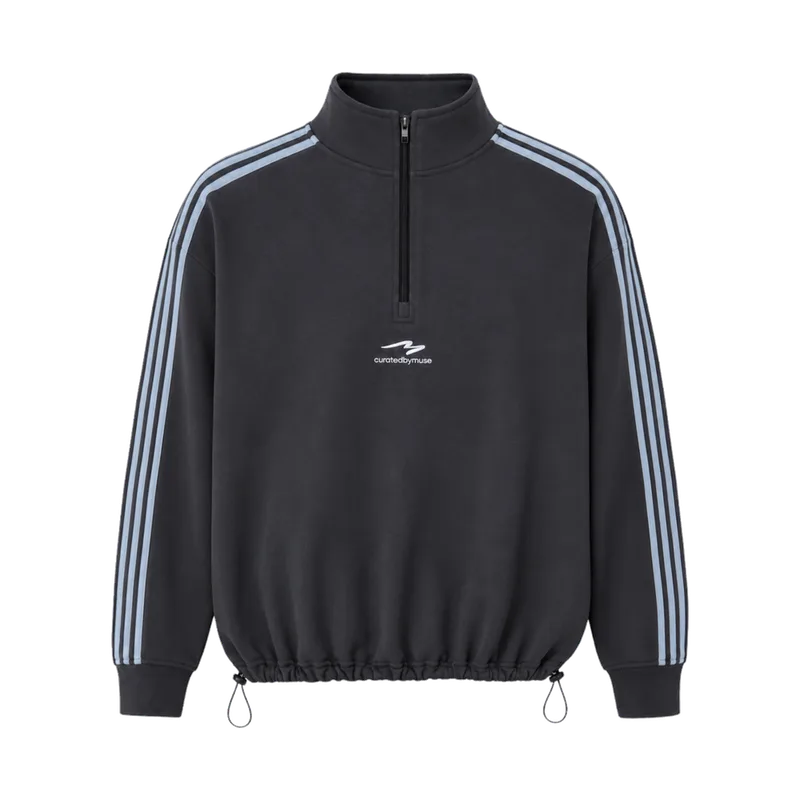 CBM French Terry Striped Quarter Zip Skyline