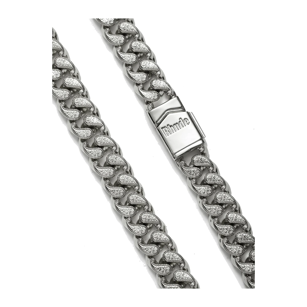 Rhude Paisley Cuban Link Necklace .925 Silver