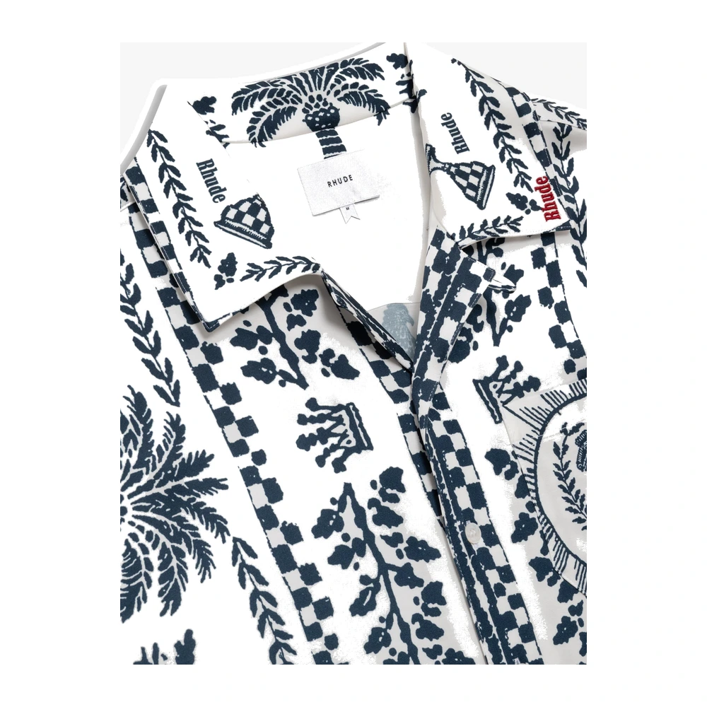 Rhude Regista Tile Print Button-Up Shirt White