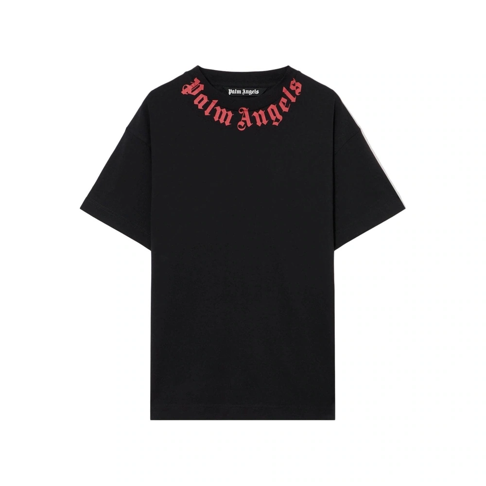 Palm Angels Neck Logo T-Shirt Black