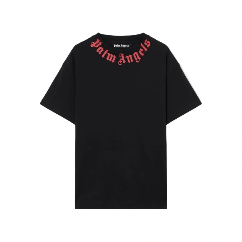 Palm Angels Neck Logo T-Shirt Black