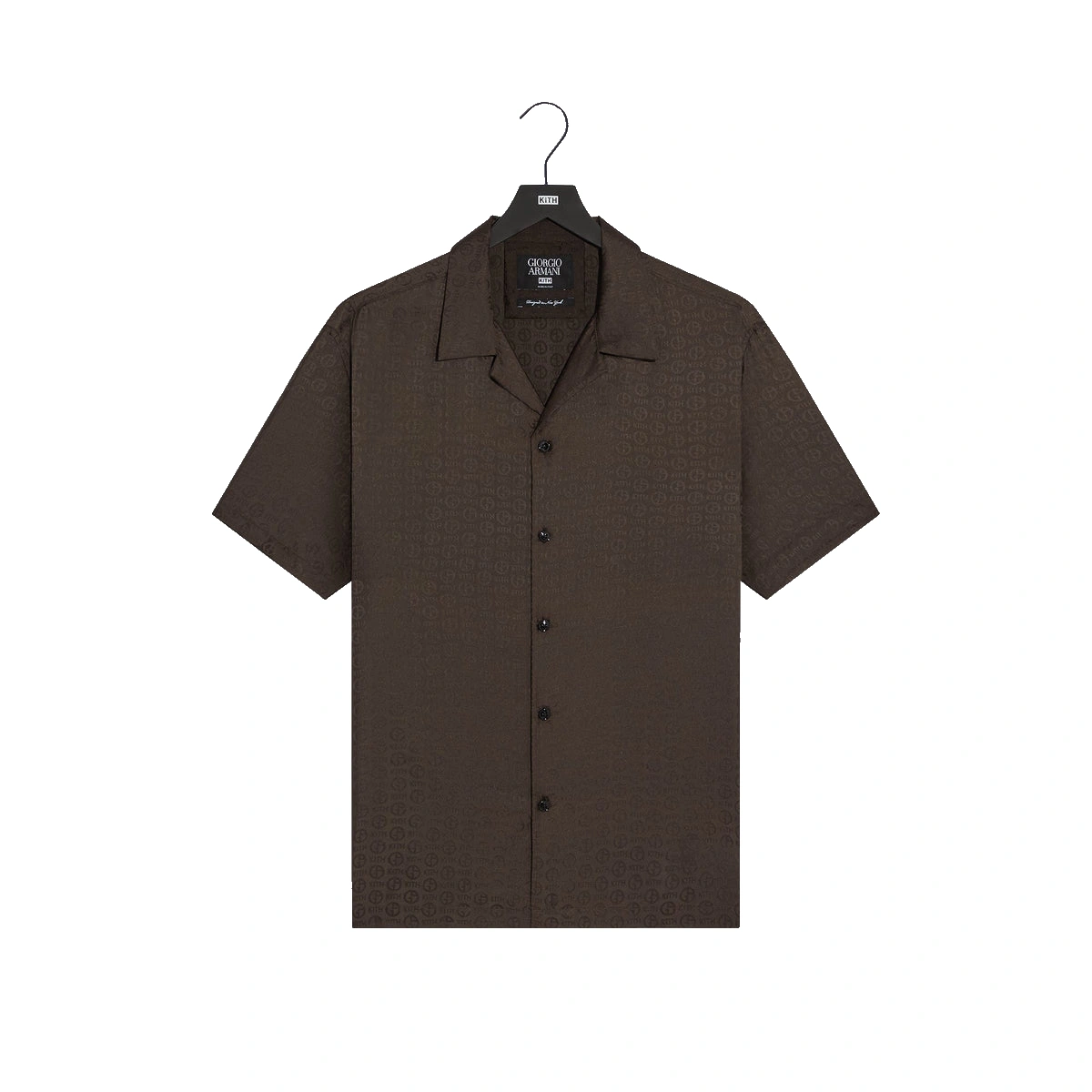 Giorgio Armani & Kith Monogram Short Sleeve Thompson Camp Collar Shirt Kindling