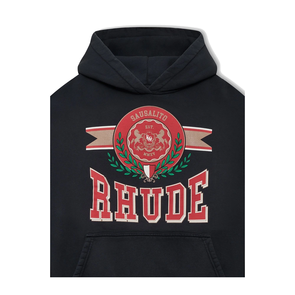 Rhude Sausalito Crest Hoodie Vintage Black / Red / White