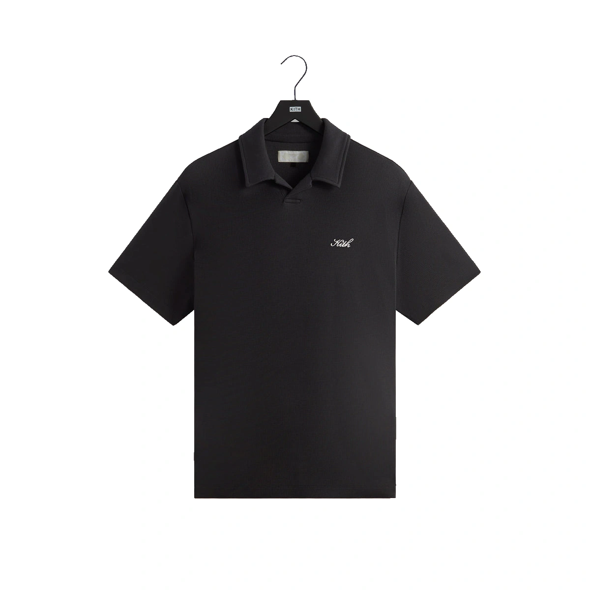 Kith Micro Waffle Drew Polo Shirt Black
