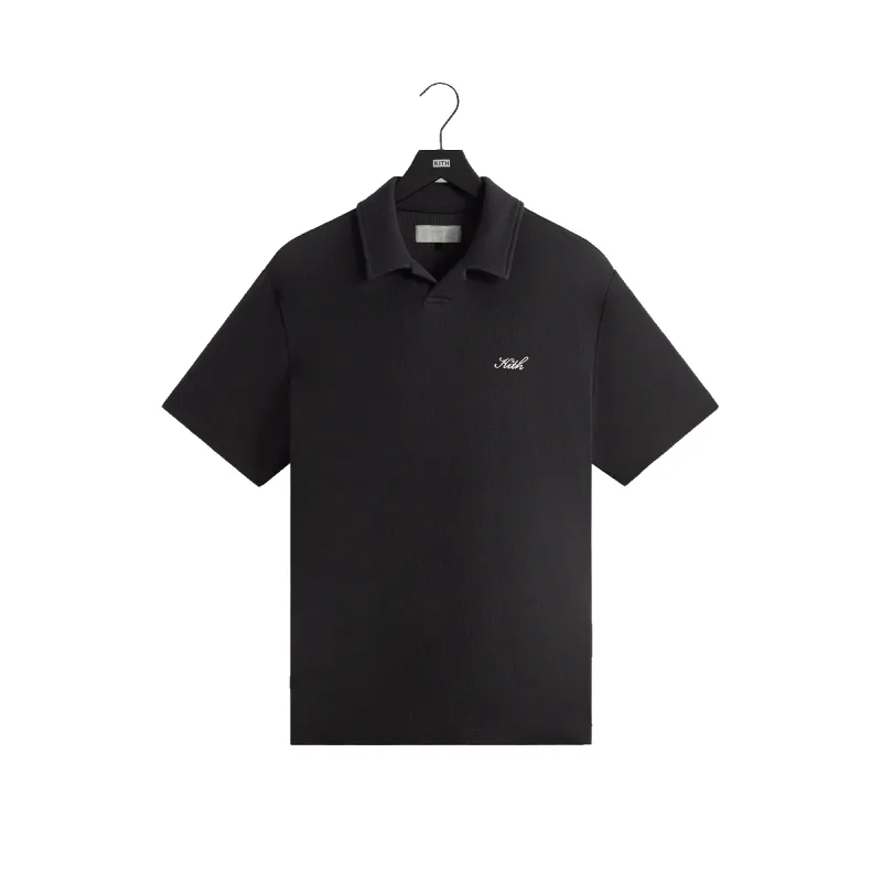 Kith Micro Waffle Drew Polo Shirt Black