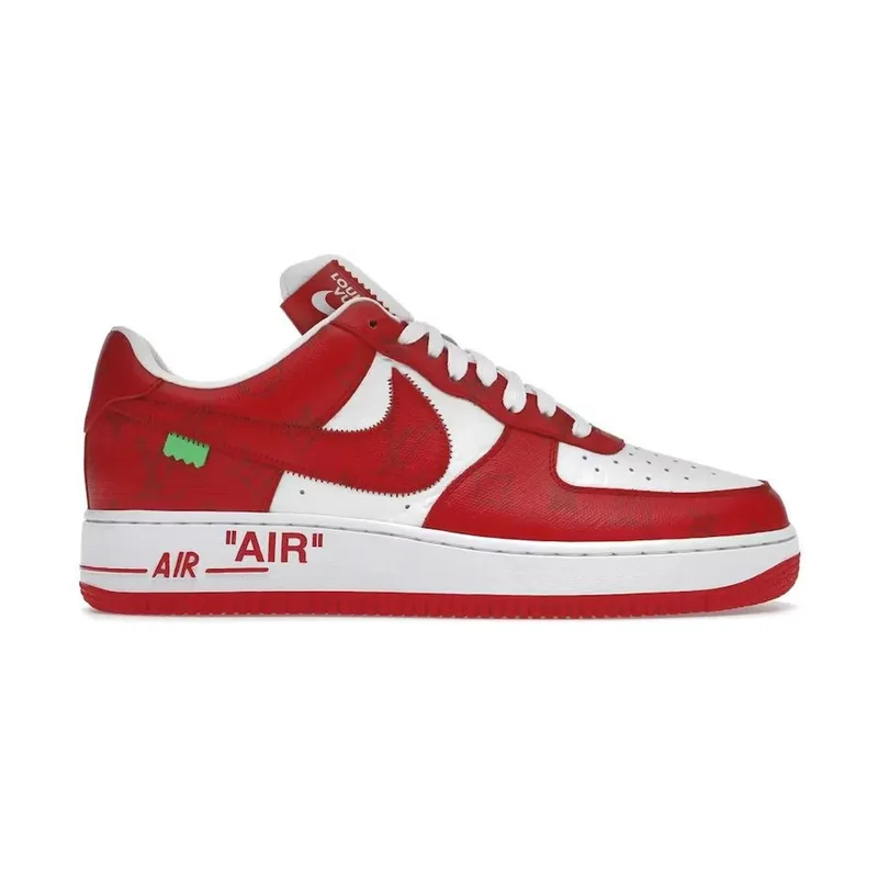 Louis Vuitton Nike Air Force 1 Low By Virgil Abloh White Red