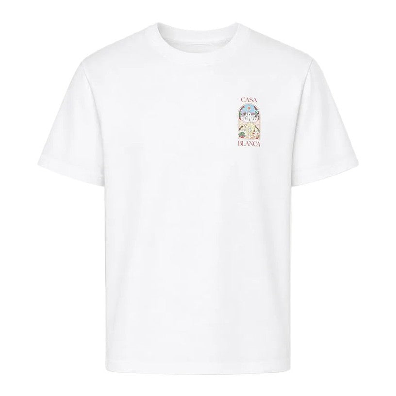 Casablanca Tennis Landscape T-shirt Blanc