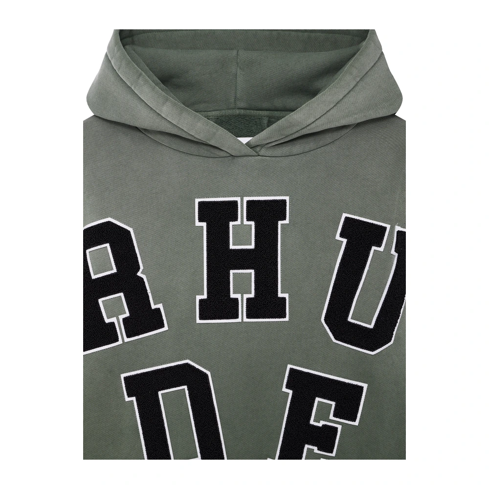 Rhude Chenille Patch Logo Hoodie Washed Olive / Black