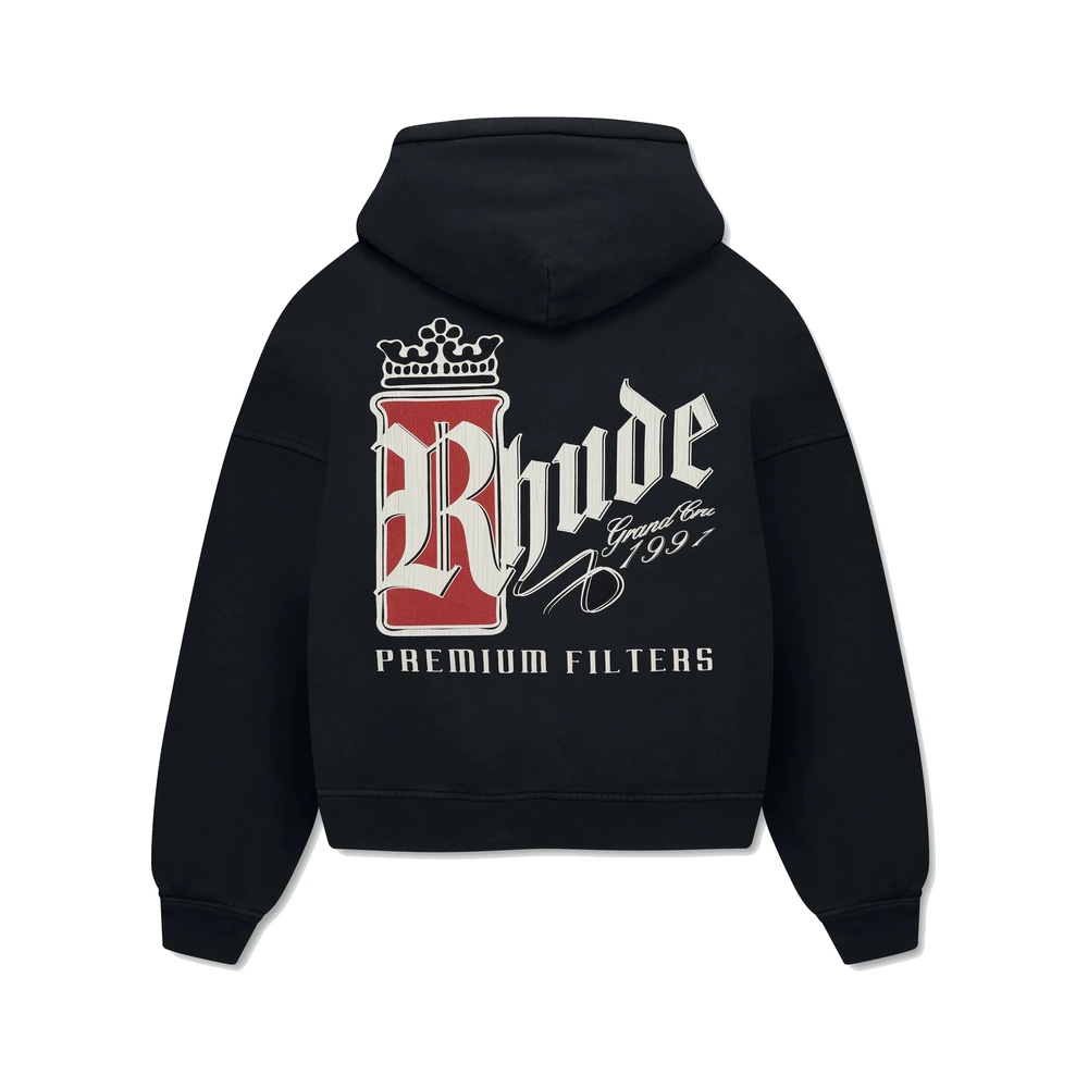 Rhude Fumar 91 Zip-Up Hoodie Vintage Black