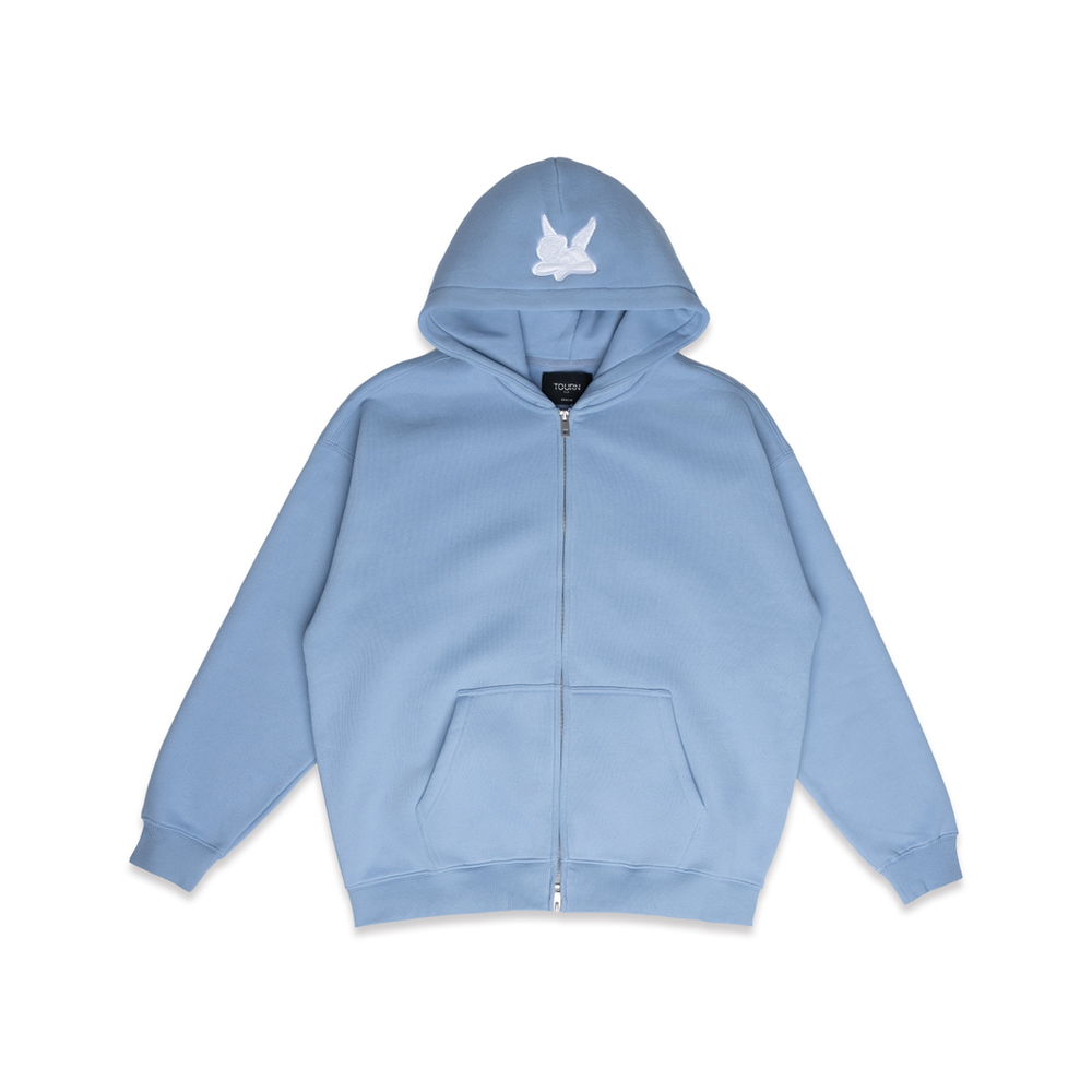 Saint Heavyweight Brushed Zip-Up Azure