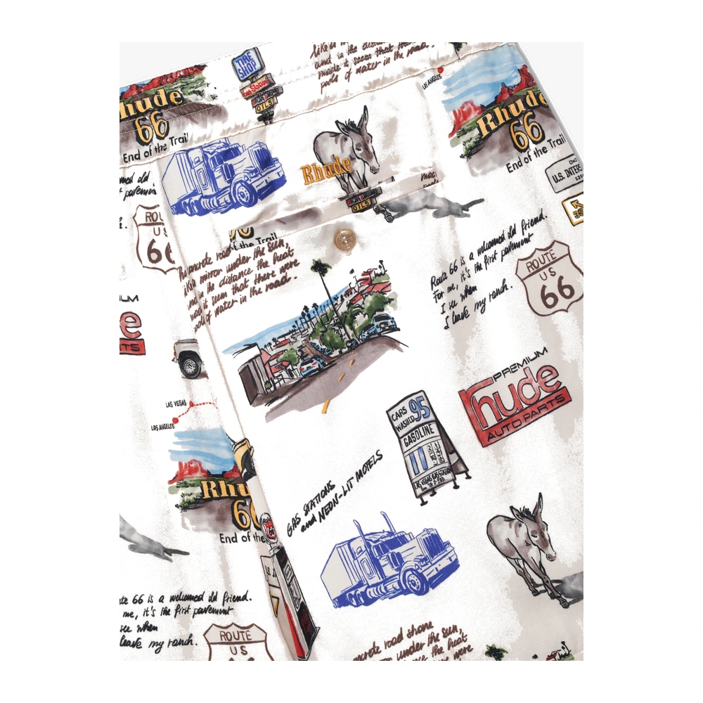 Rhude Highway One PJ Shorts White / Multi