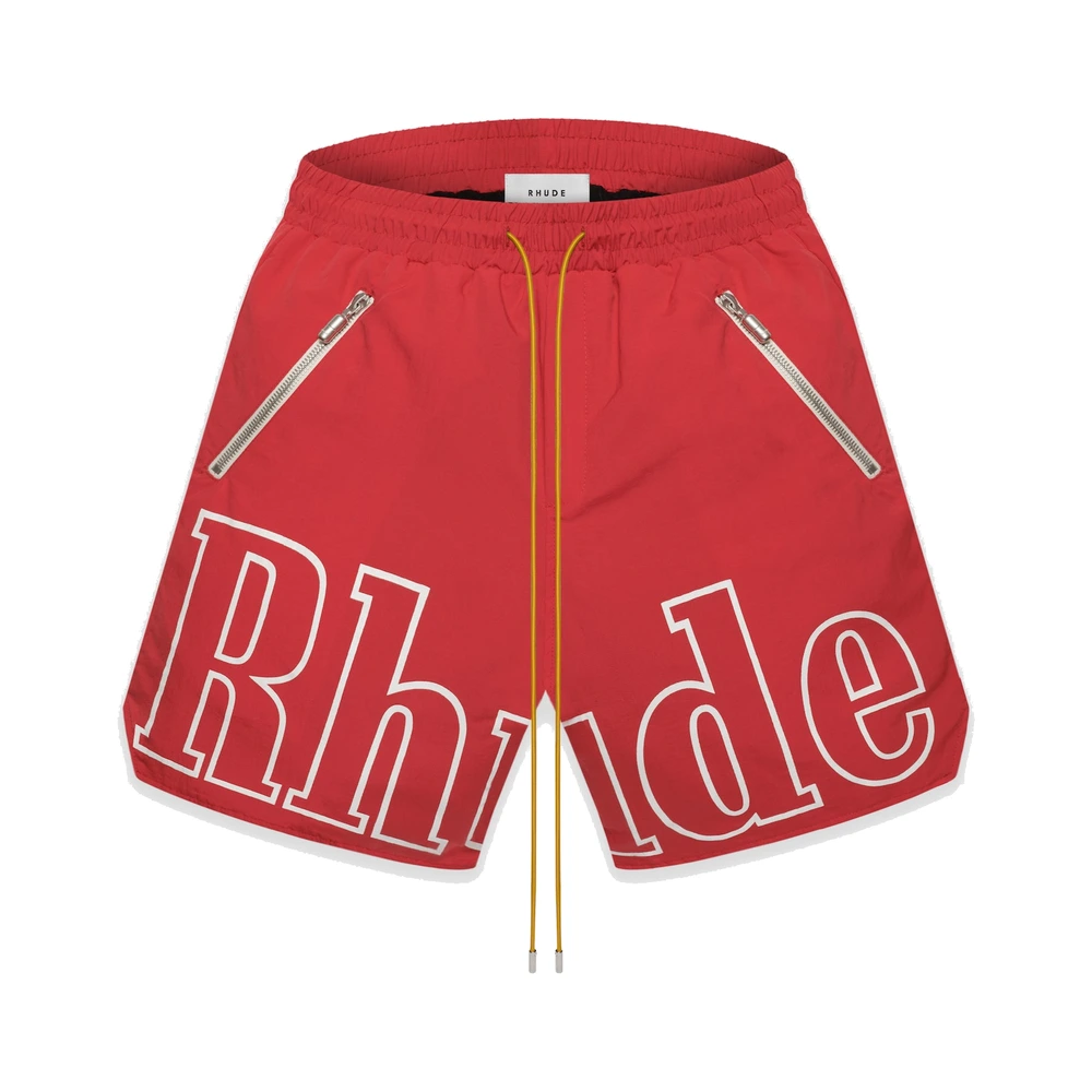 Rhude Rh Logo Shorts Red / White