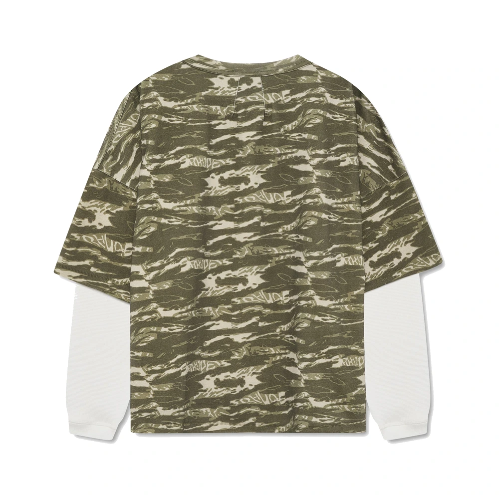 Rhude Tiger Camo Double-Layered Tee Multi Green