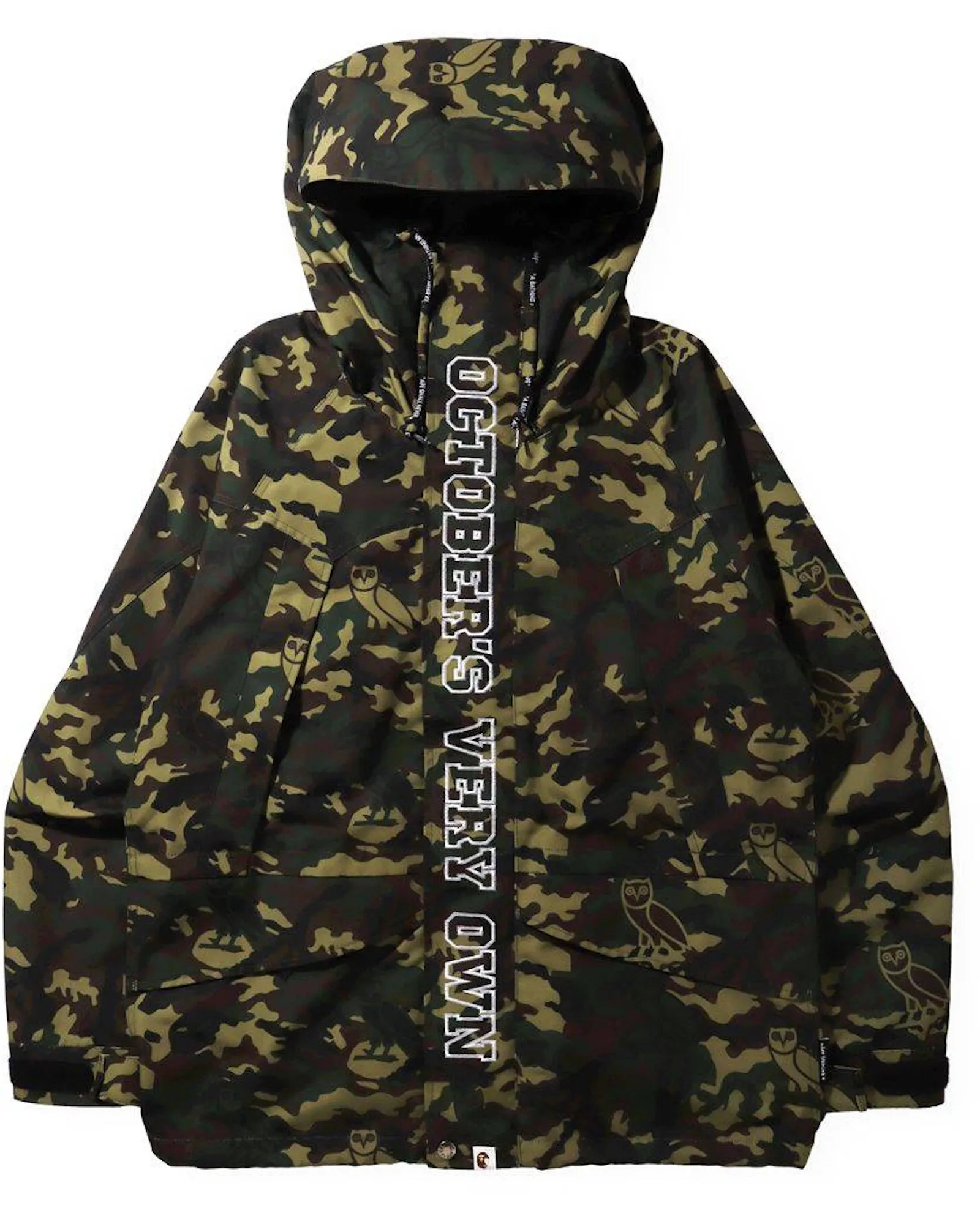 BAPE x OVO Woodland Camo Snowboard Jacket Green