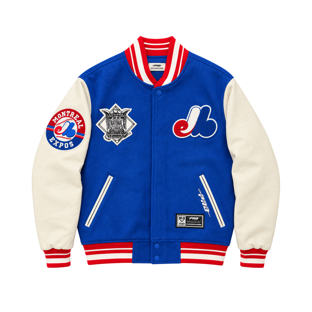 Pro Standard Montreal Expos Day One Rib Wool Varsity Jacket Royal Blue