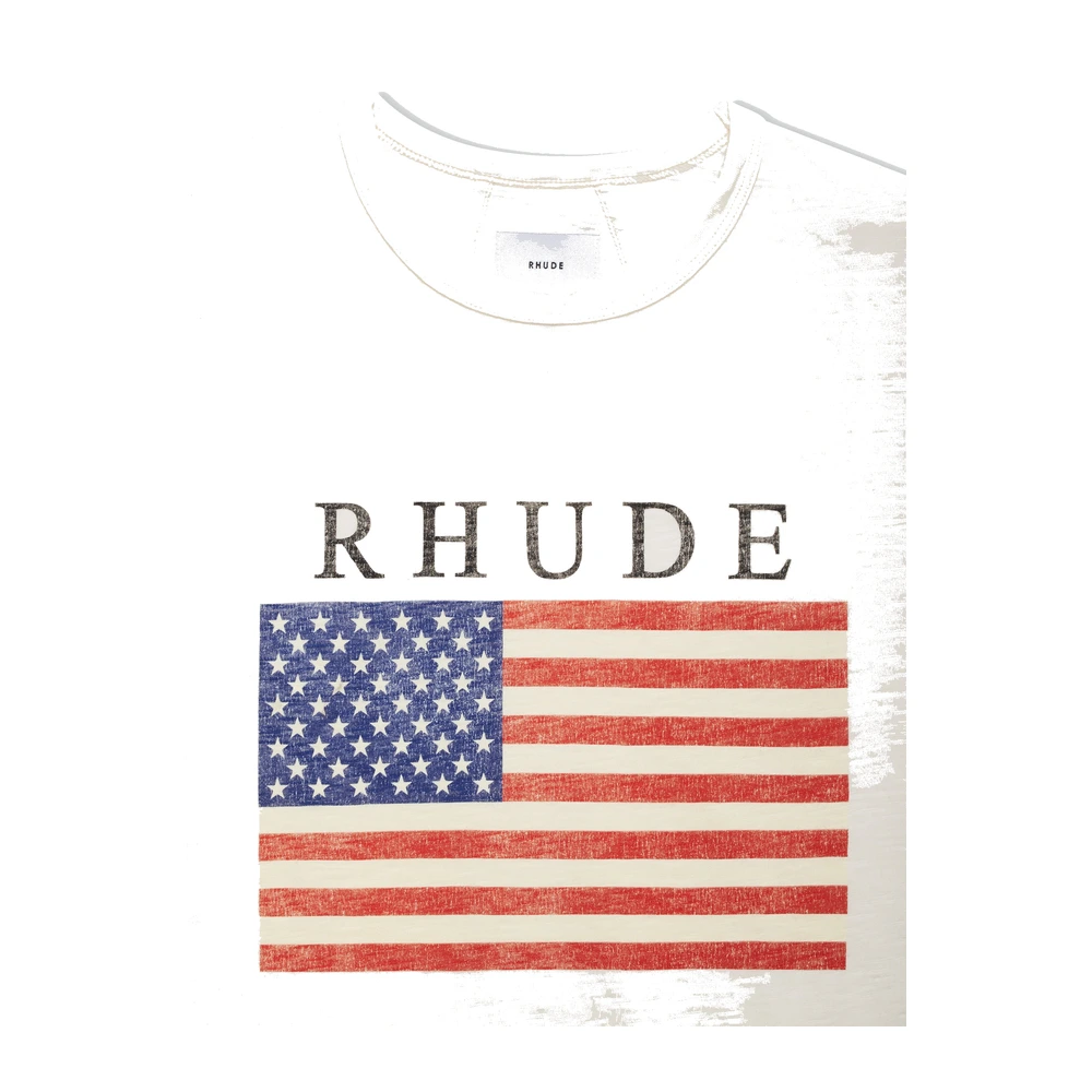 Rhude Usa Flag Slub Tee Vintage White