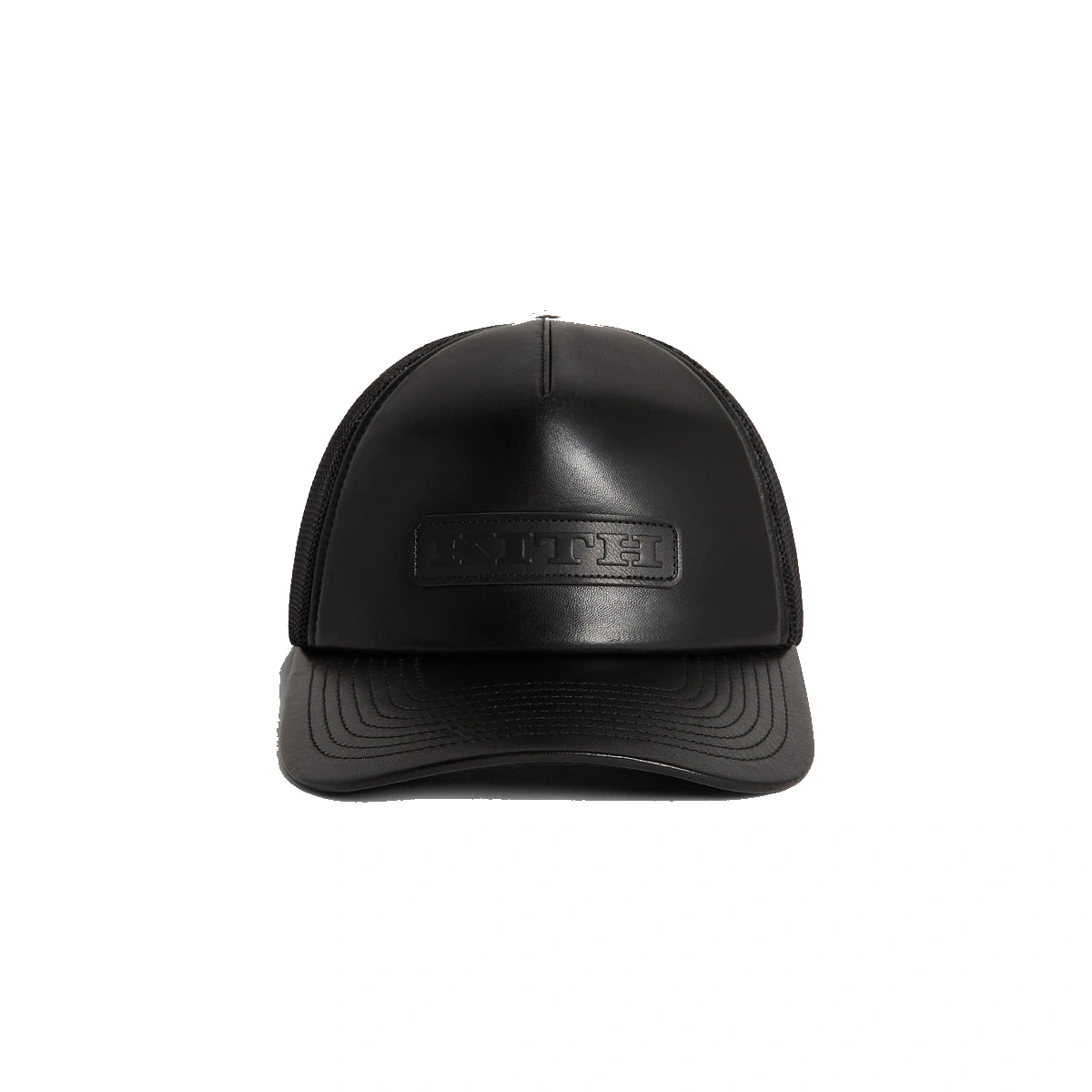 Kith Smooth Leather Nolan Trucker Hat Black