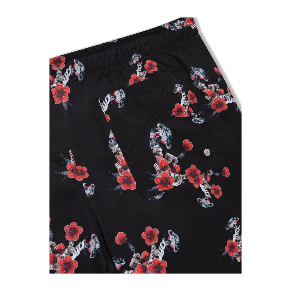Rhude Turbo Floral Swim Trunks Black / Red / Multi