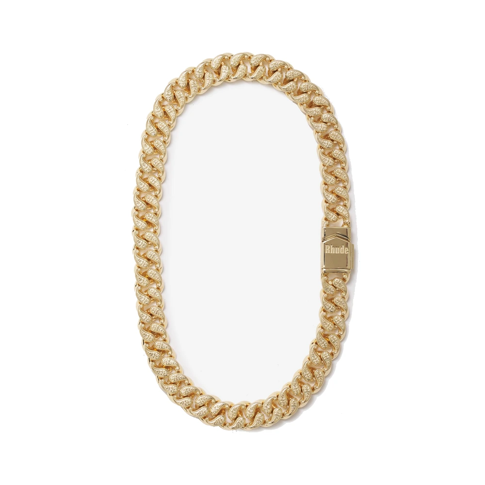 Rhude Paisley Cuban Link Necklace .925 W/ 18Kt Vermeil
