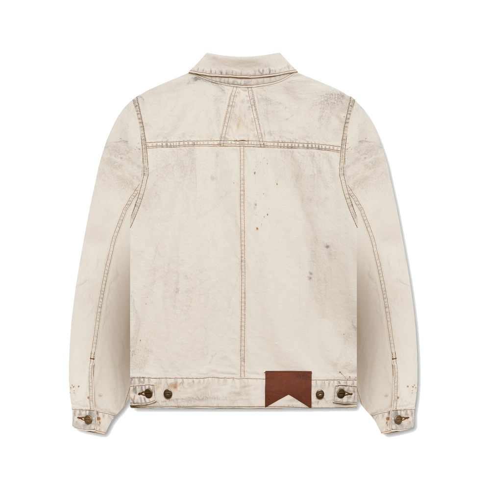 Rhude Drop-Neck Denim Trucker Jacket Woodland White