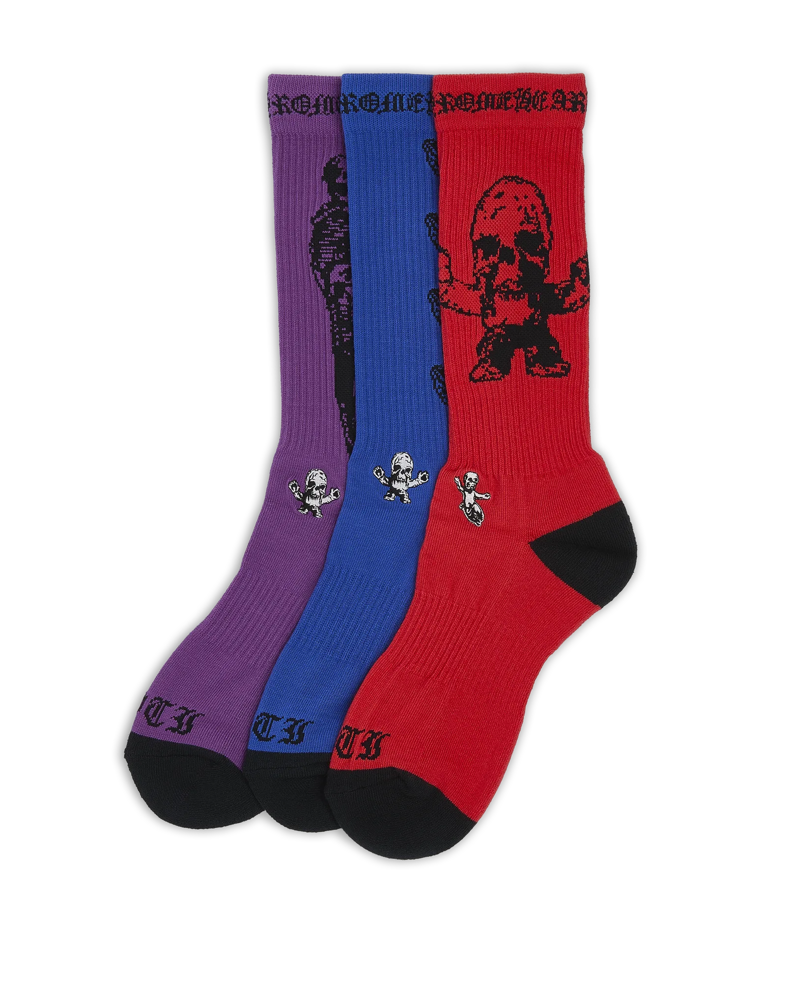 Chrome Hearts Foti Socks Blue Purple Red