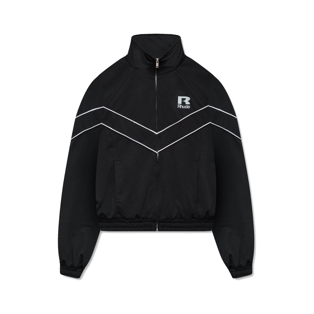 Rhude Mesh Piping Raglan Track Jacket Black / White