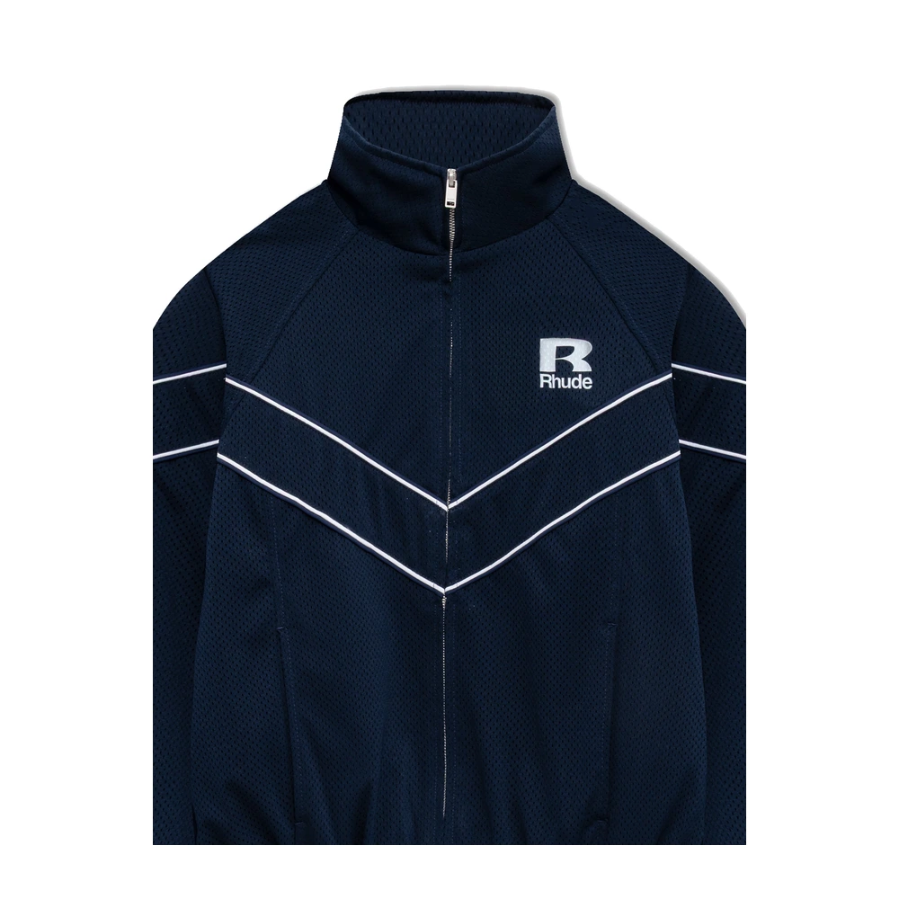 Rhude Mesh Piping Raglan Track Jacket Navy / White
