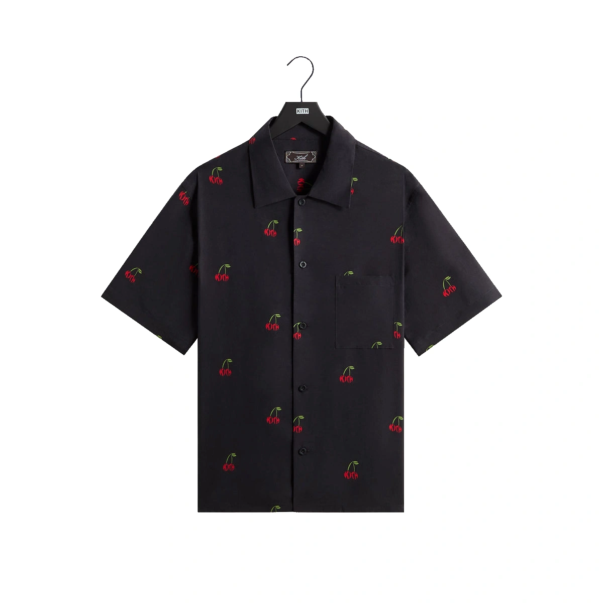 Kith Printed Cherry Cupro Linen Beckham Buttondown Black