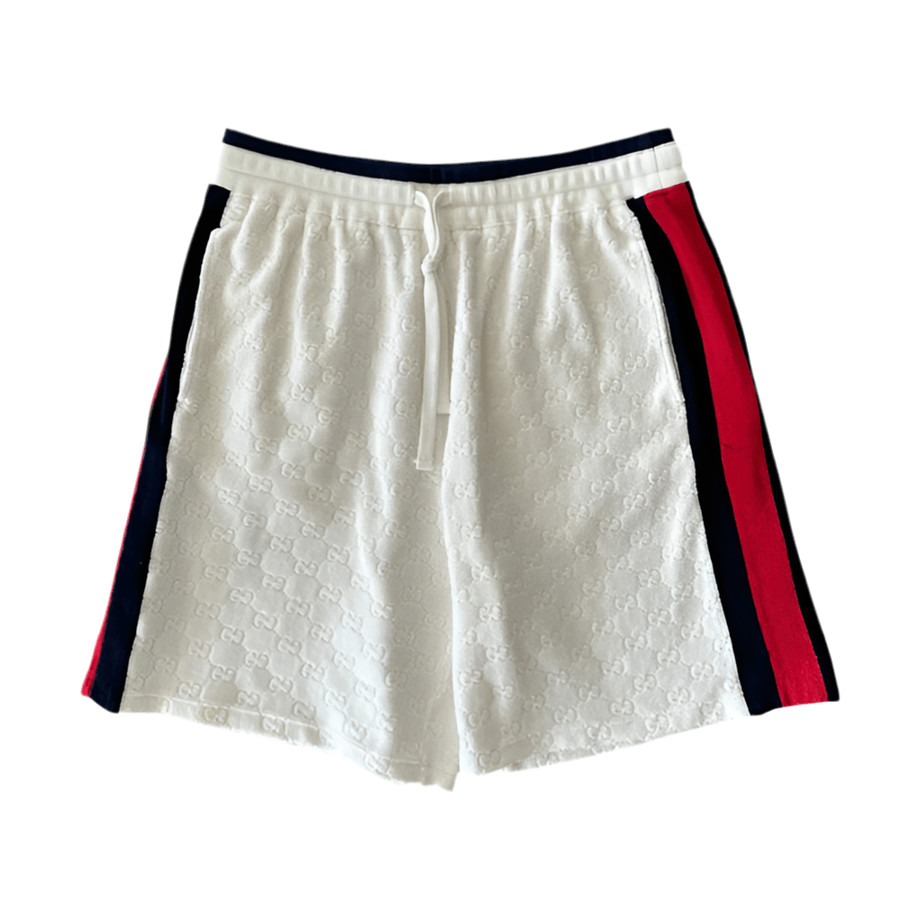 Gucci GG Monogram Stripe Terry Short Blanc