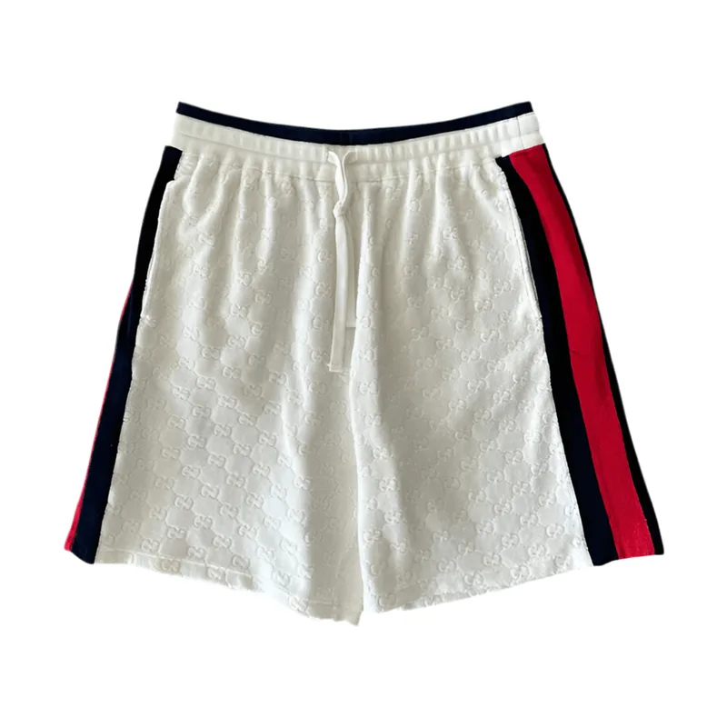 Gucci GG Monogram Stripe Terry Shorts White