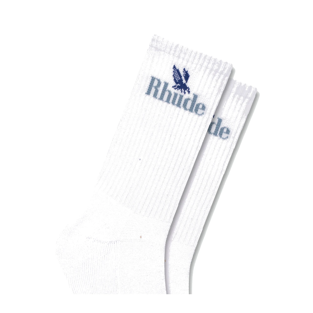 Rhude Rossa Logo Sock Blue / White