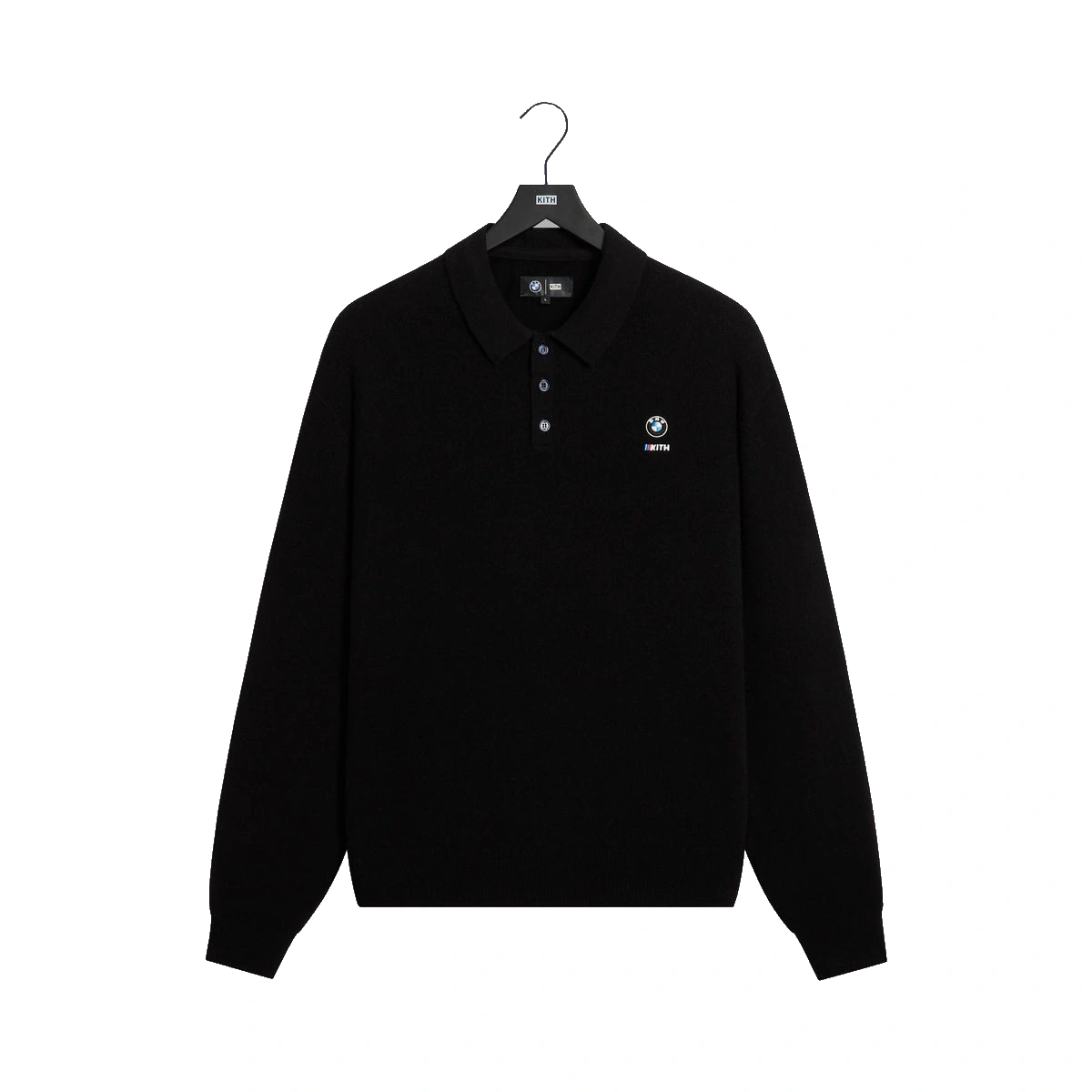 Kith for BMW Long Sleeve Cashmere Tilden Pullover Black