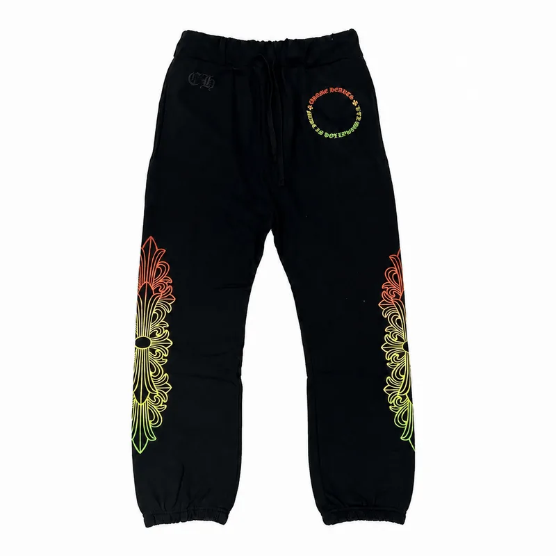 Chrome Hearts Gradient Floral Circle Sweatpants Black