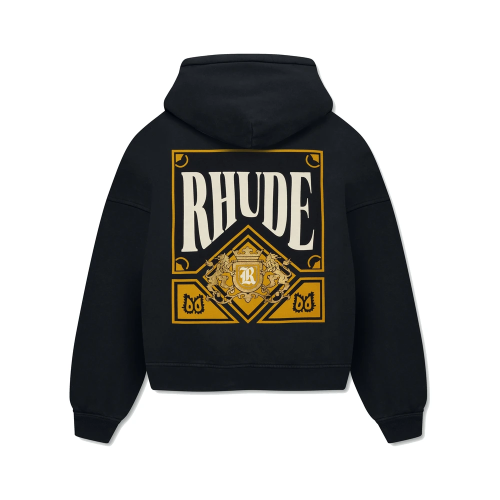 Rhude Playing Card Hoodie Vintage Black / Mustard / White