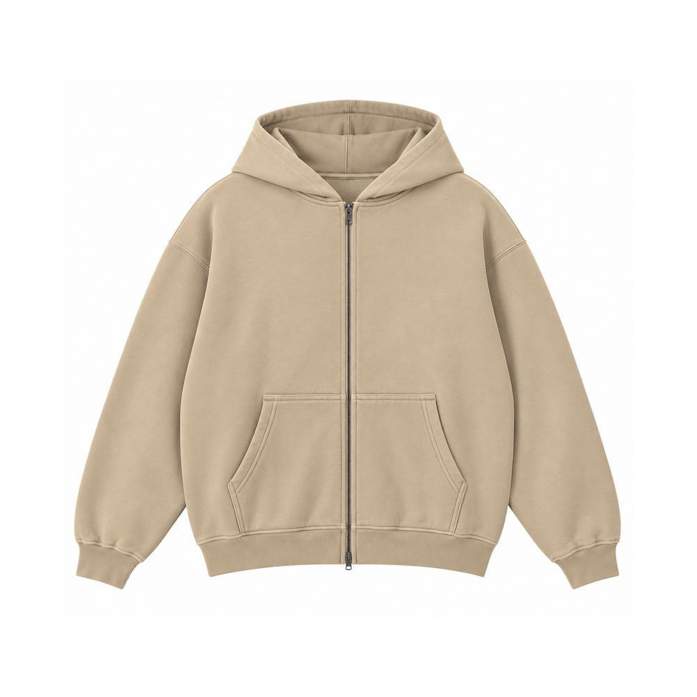 Saint Heavyweight Brushed Zip-Up Dune