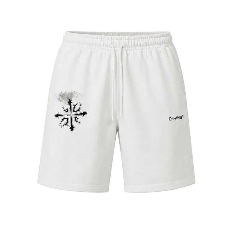 Off-White Logo Print Track Shorts White