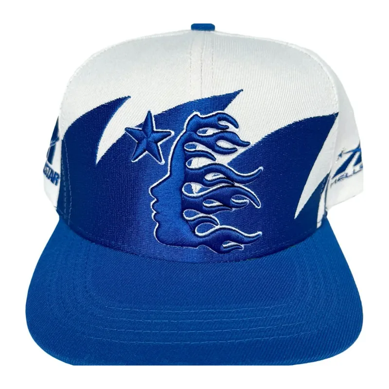 Hellstar Shark Teeth Snapback Off White/Royal Blue
